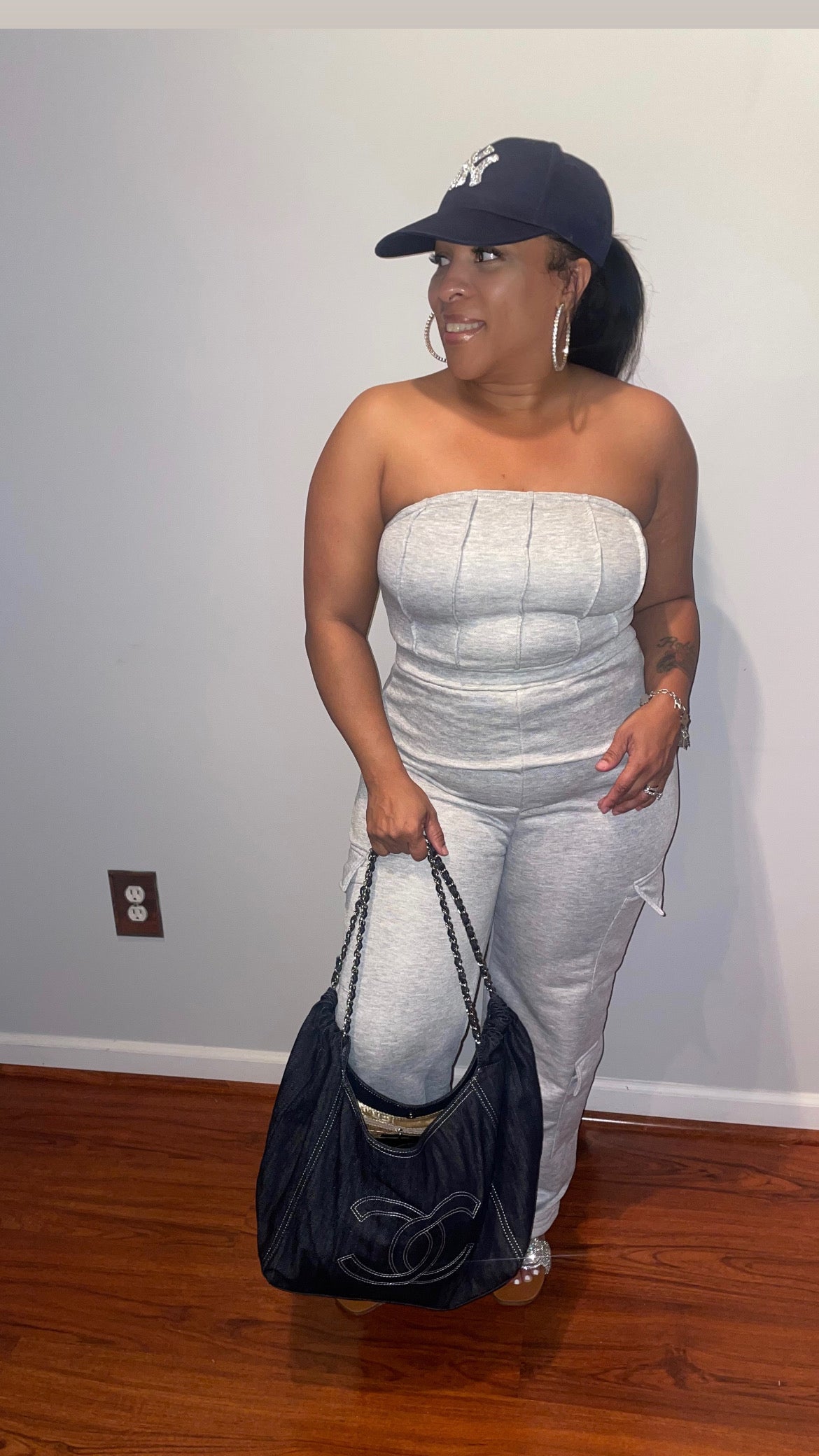 Gray Cargo Jumpsuit