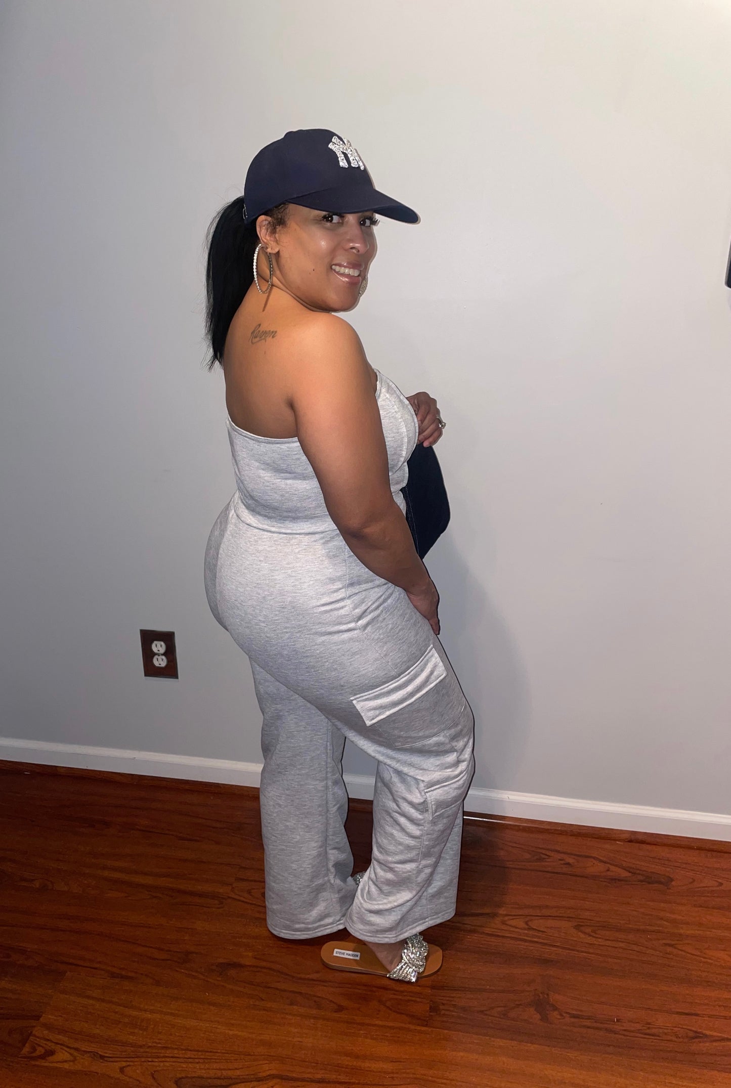 Gray Cargo Jumpsuit